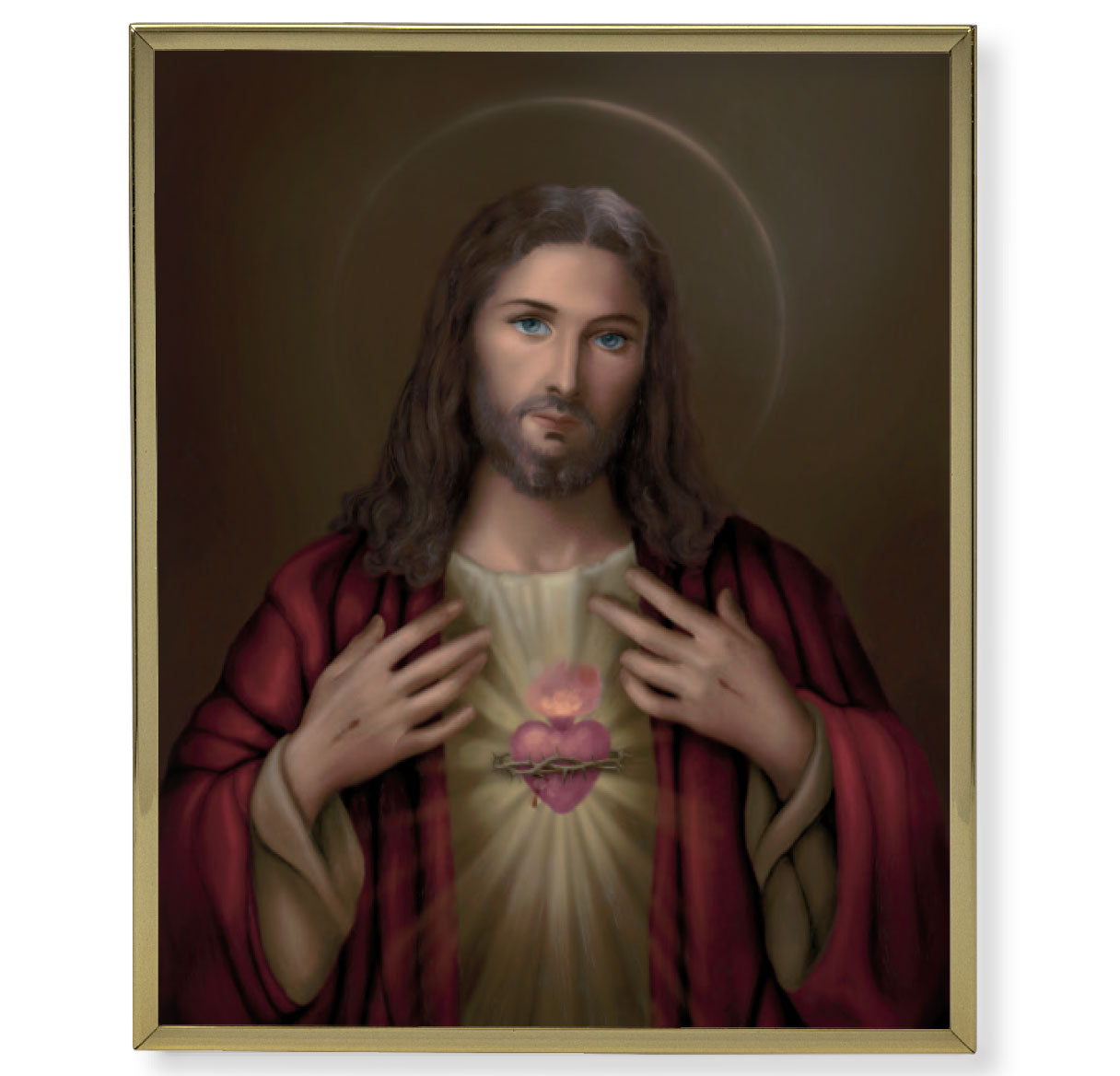 Sacred Heart of Jesus Gold Framed Plaque