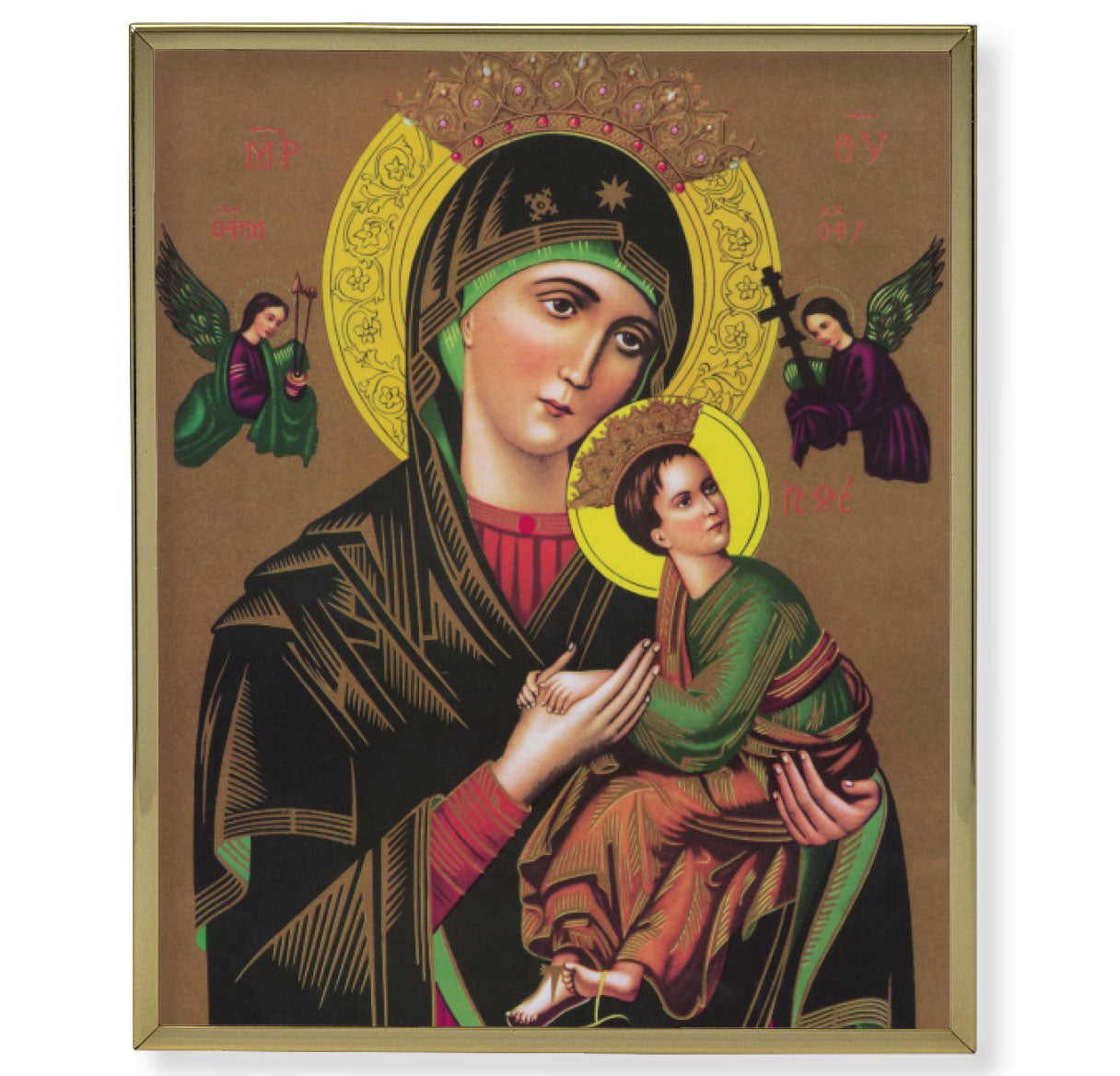 Our Lady of Perpetual Help Gold Framed Plaque
