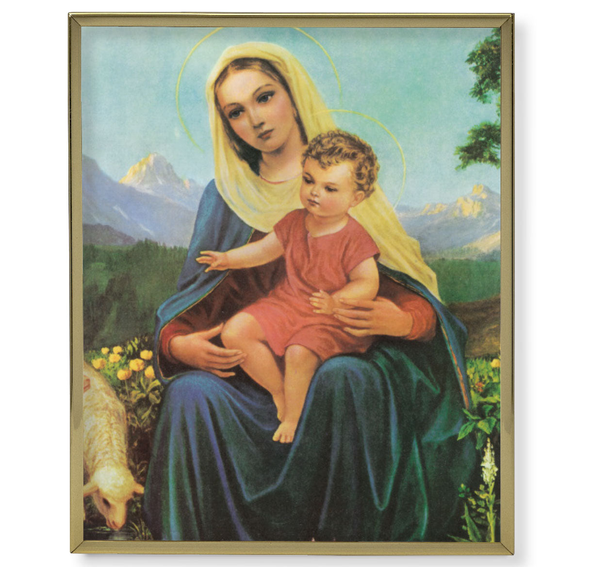 Madonna and Child Gold Framed Plaque