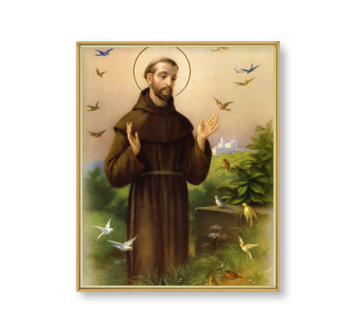 St. Francis Gold Framed Plaque