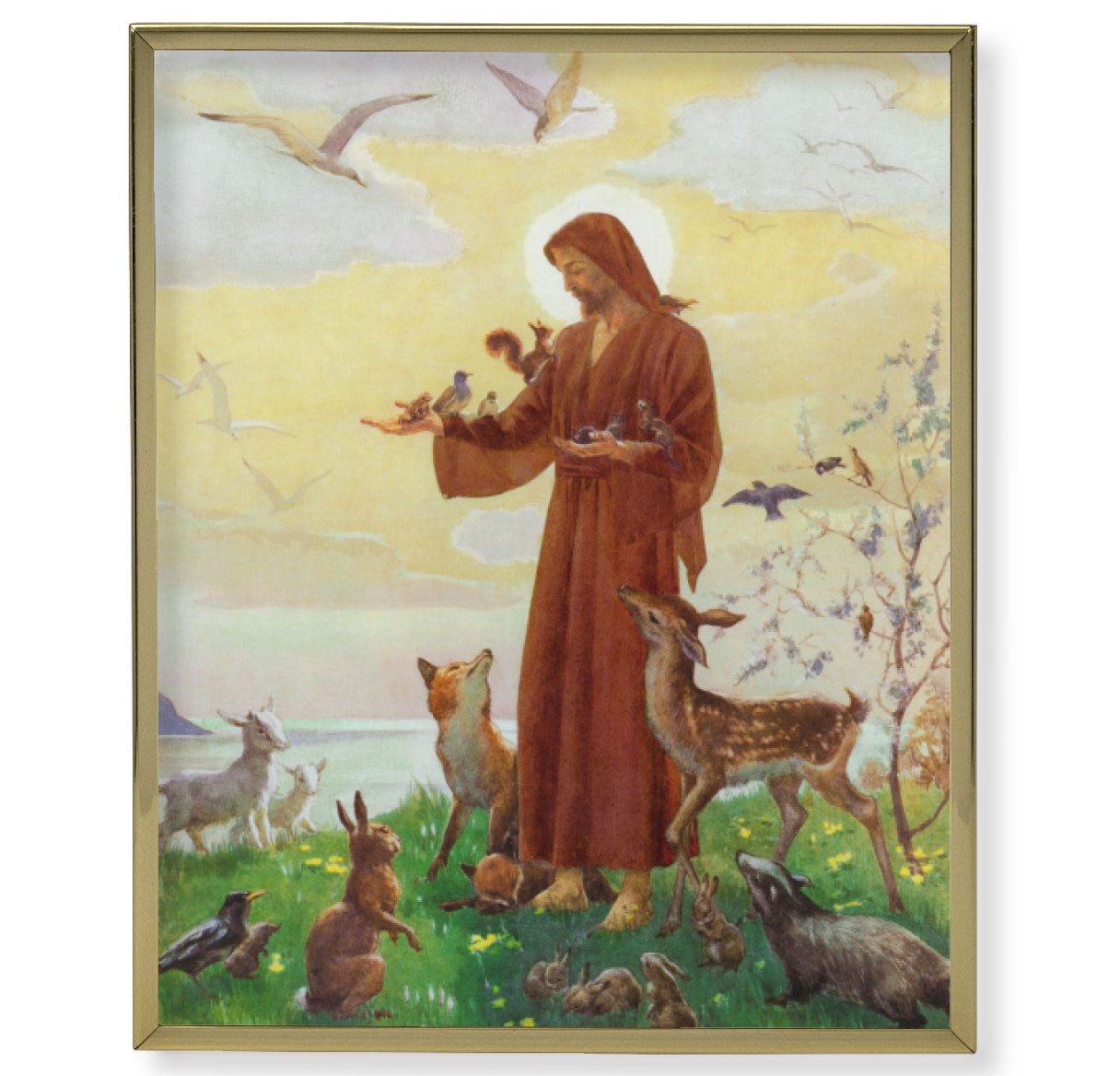 St. Francis Gold Framed Plaque