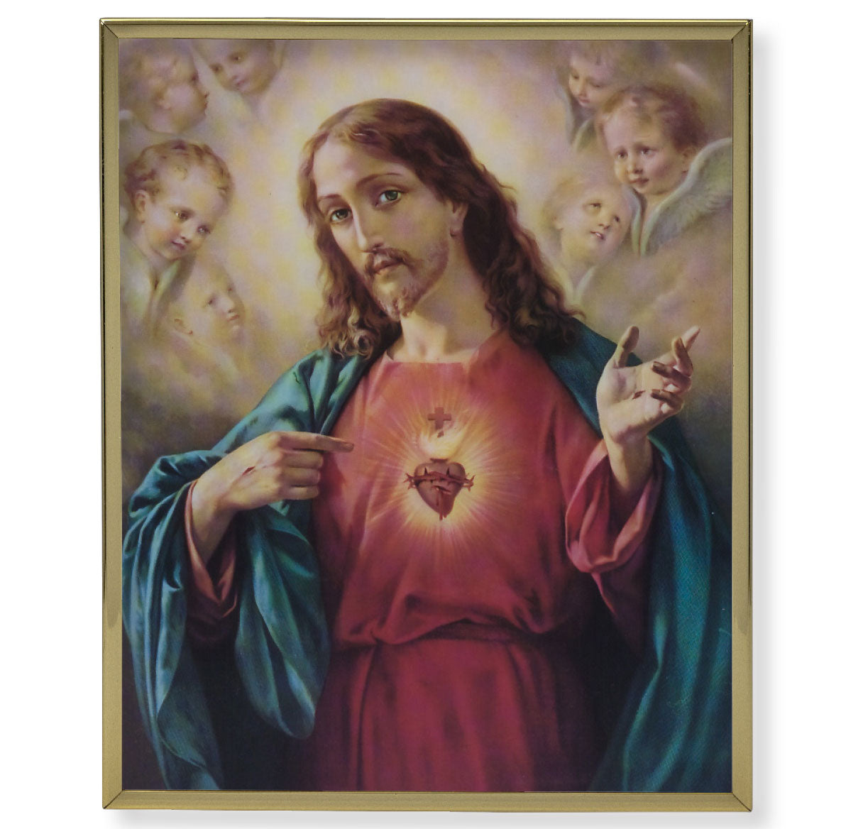 Sacred Heart of Jesus Gold Framed Plaque