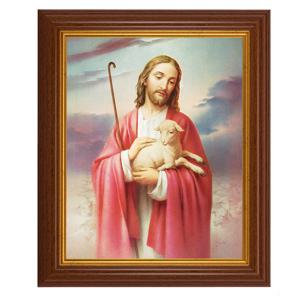 Good Shepherd Dark Walnut Framed Art