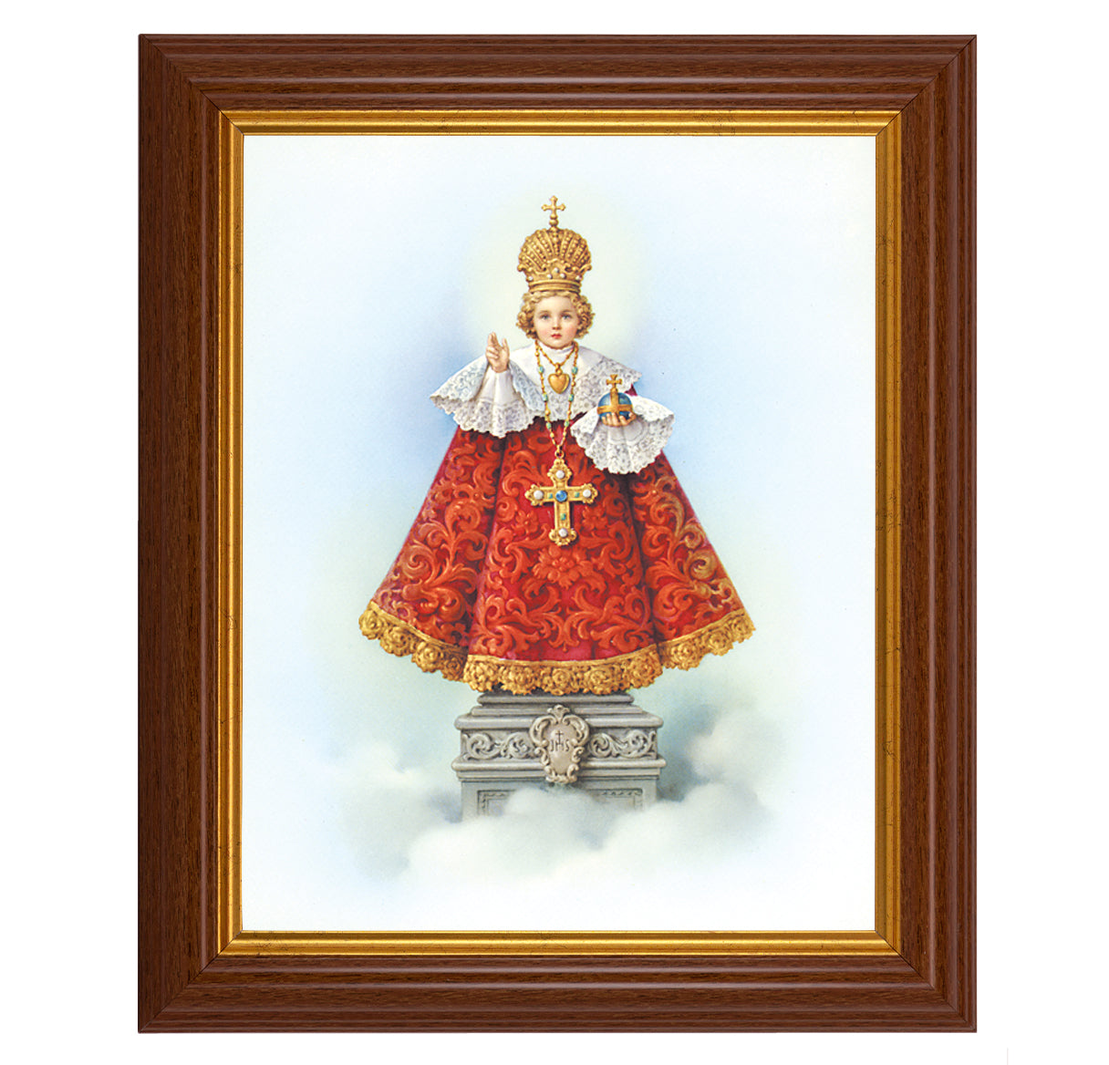 Infant of Prague Dark Walnut Framed Art