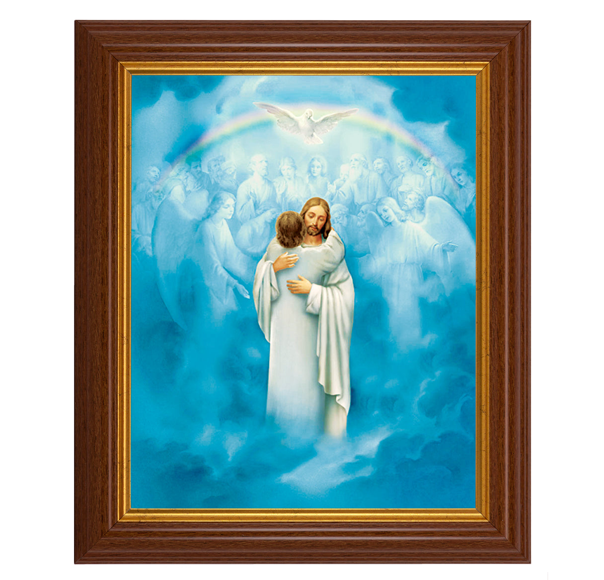 Christ Welcoming Home Dark Walnut Framed Art