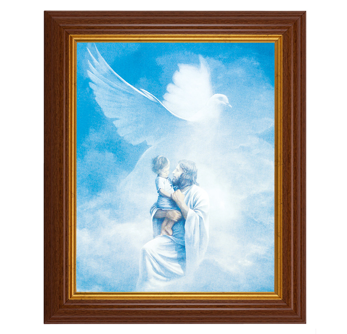 Christ Welcoming Child Dark Walnut Framed Art