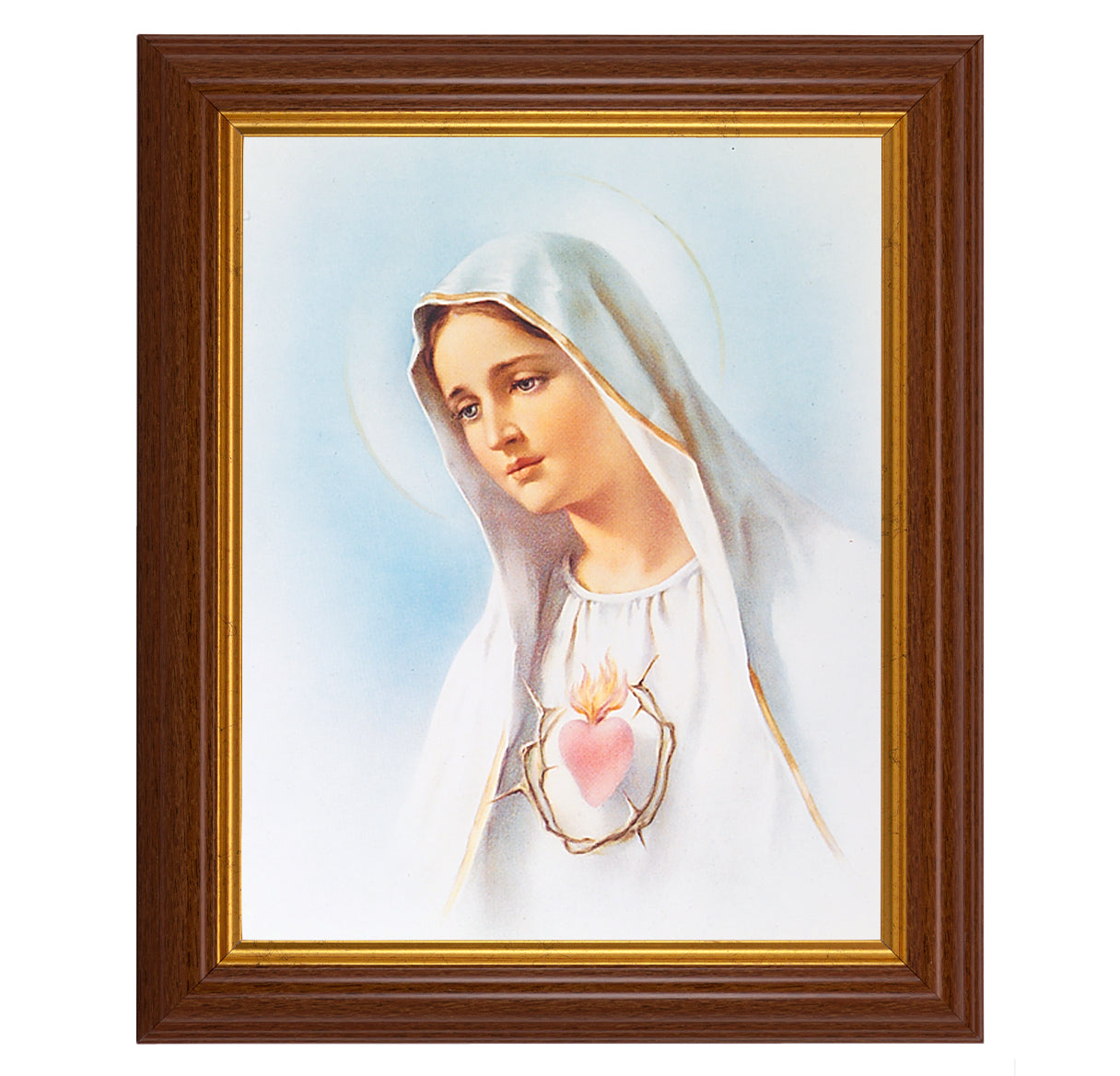 Immaculate Heart of Mary Dark Walnut Framed Art