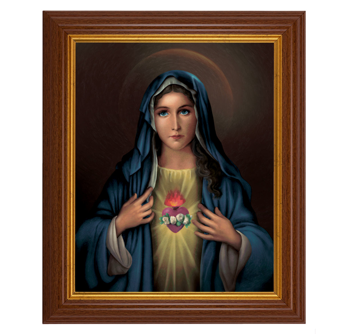 Immaculate Heart of Mary Dark Walnut Framed Art