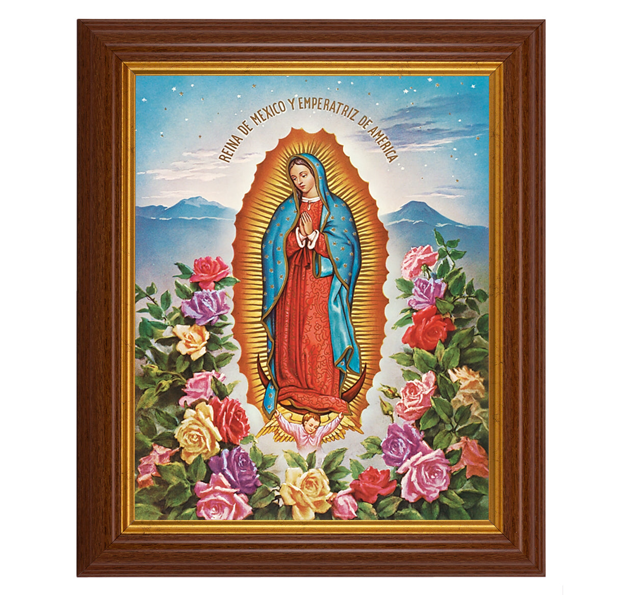 Our Lady of Guadalupe Dark Walnut Framed Art