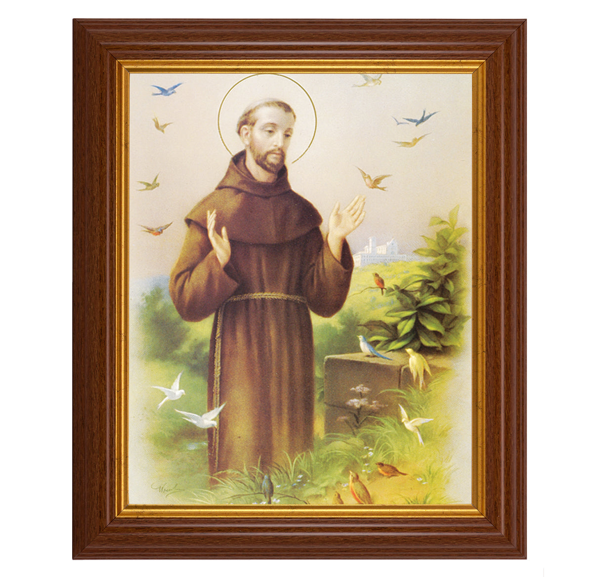 St. Francis Dark Walnut Framed Art