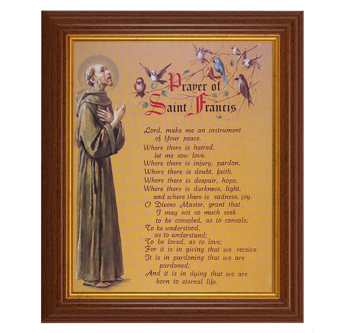 Prayer of St. Francis Dark Walnut Framed Art