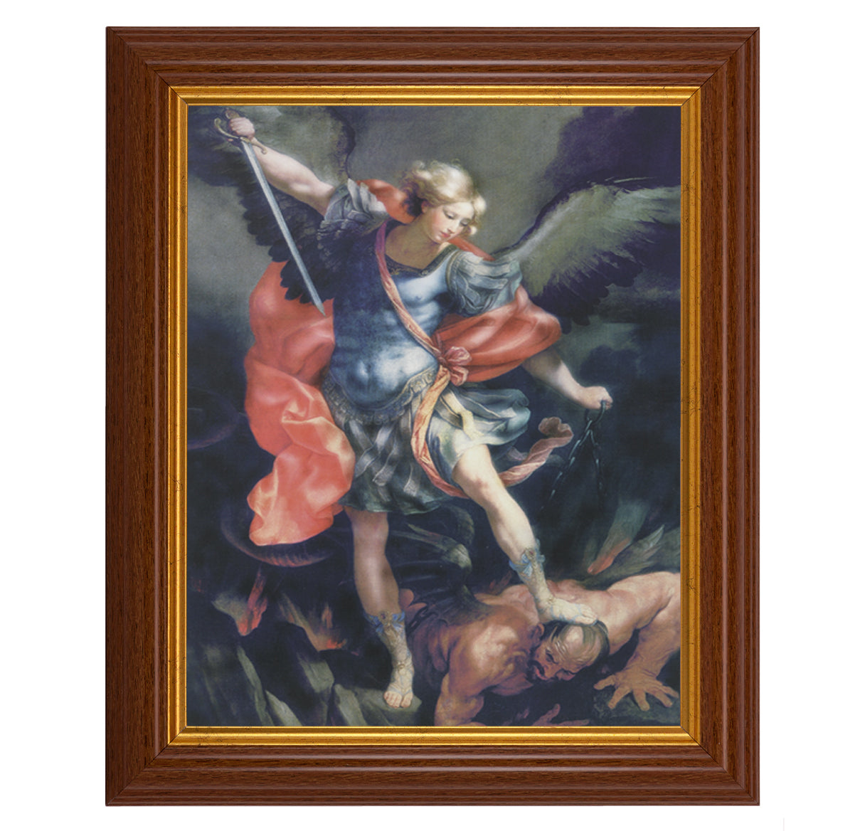 St. Michael Dark Walnut Framed Art
