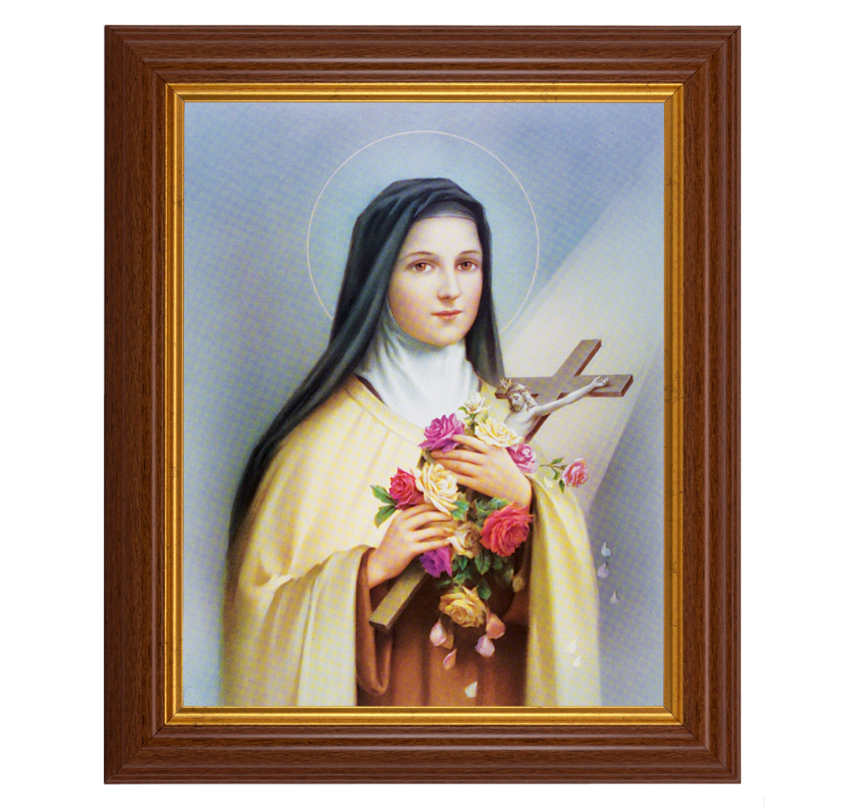 St. Therese Dark Walnut Framed Art