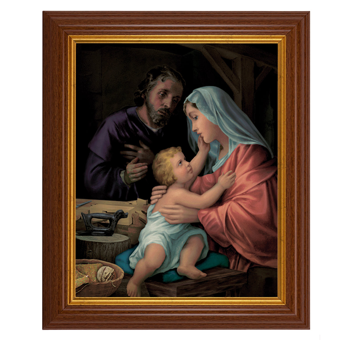 Holy Family Dark Walnut Framed Art