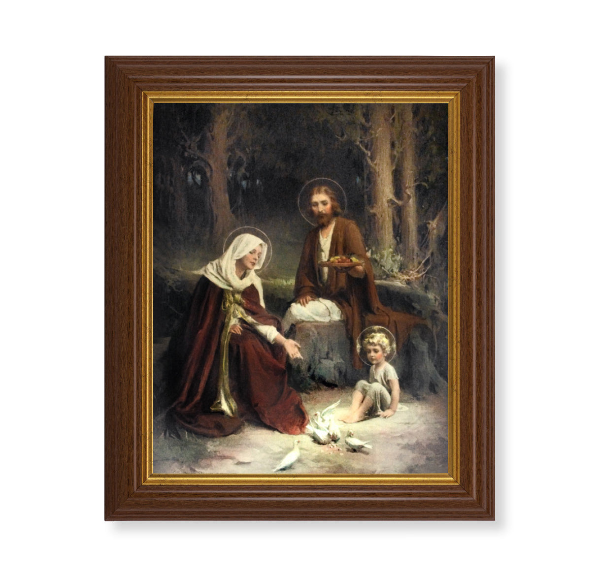 Holy Family Dark Walnut Framed Art