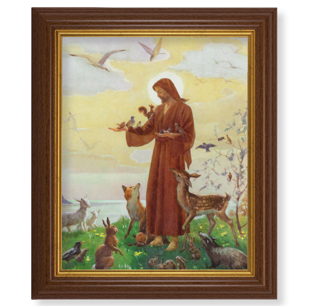 St. Francis Dark Walnut Framed Art