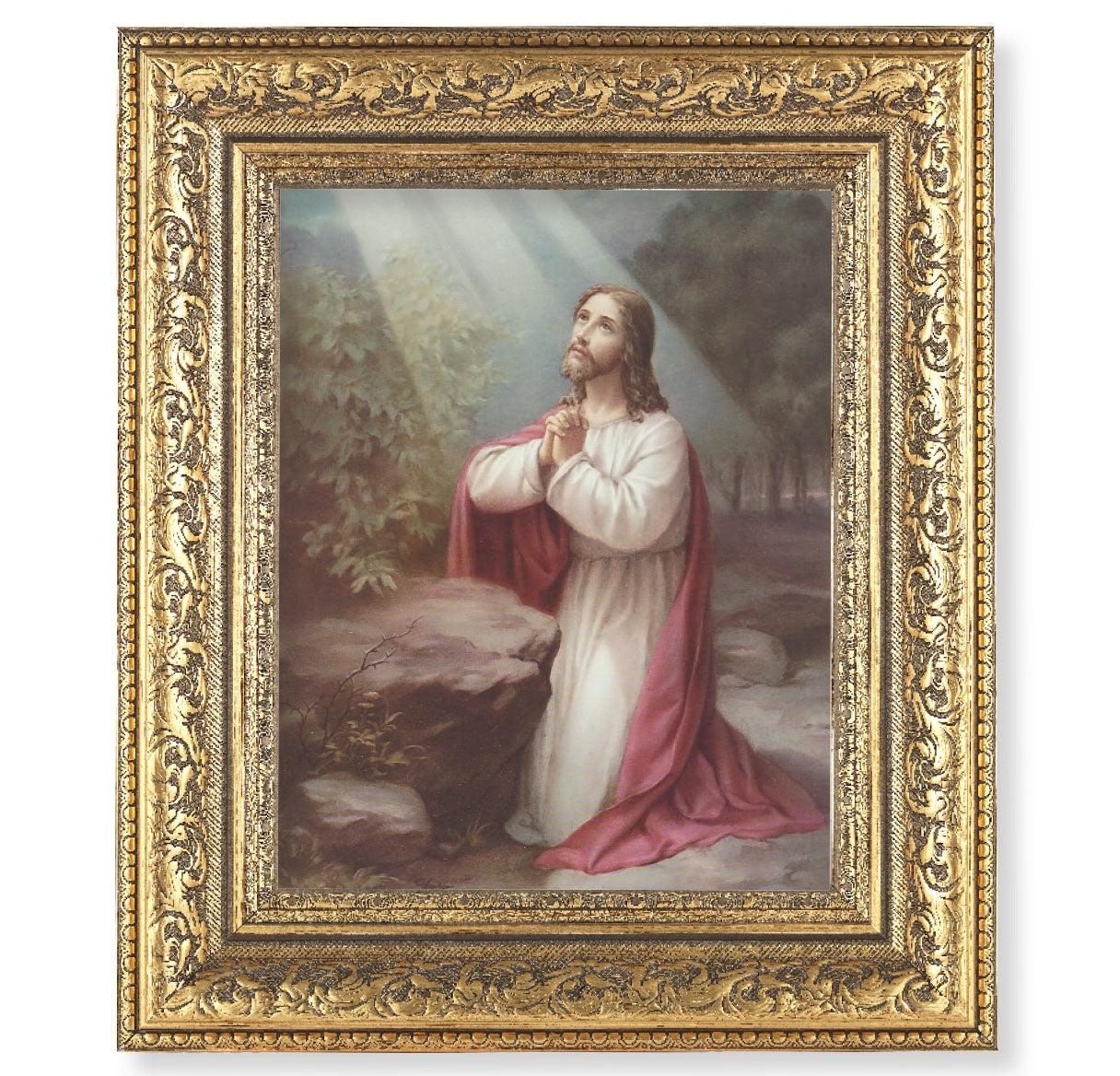 Christ on the Mount of Olives Gold-Leaf Antique Framed Art