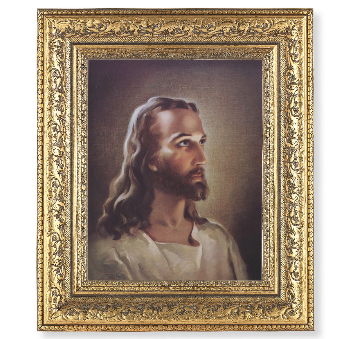 Head of Christ Gold-Leaf Antique Framed Art