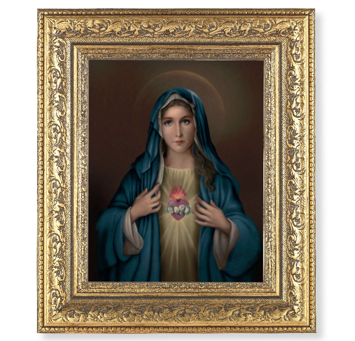Immaculate Heart of Mary Gold-Leaf Antique Framed Art