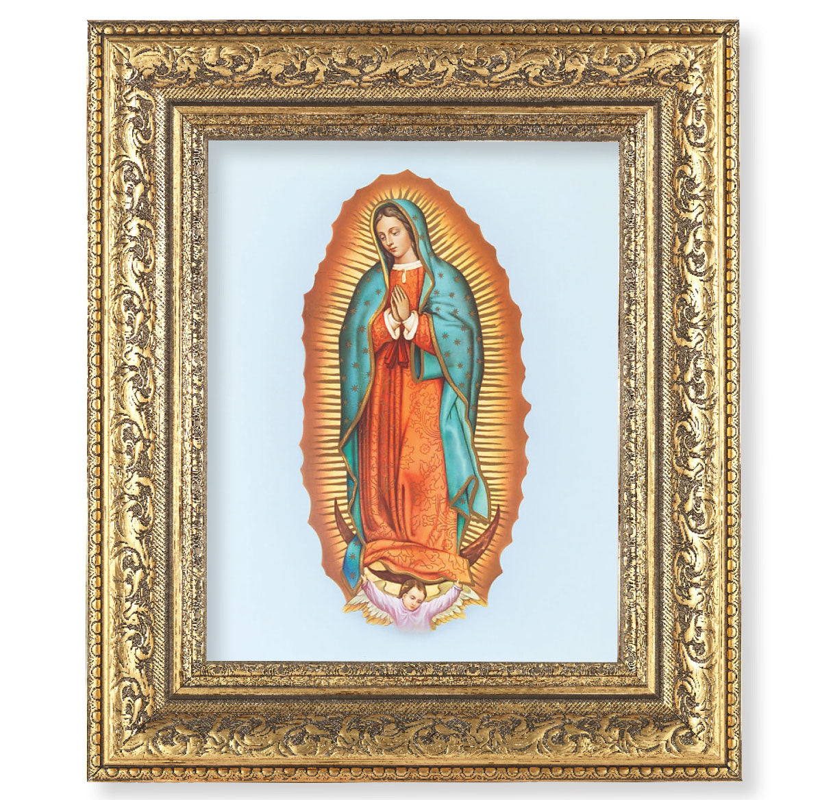 Our Lady of Guadalupe Gold-Leaf Antique Framed Art