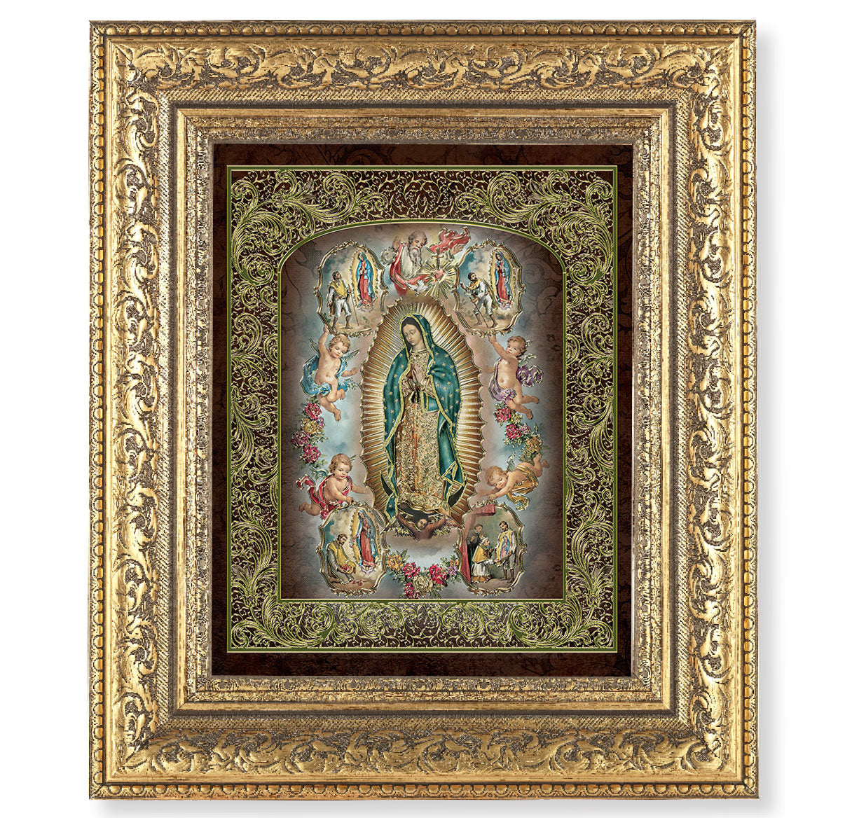 Our Lady of Guadalupe Gold-Leaf Antique Framed Art
