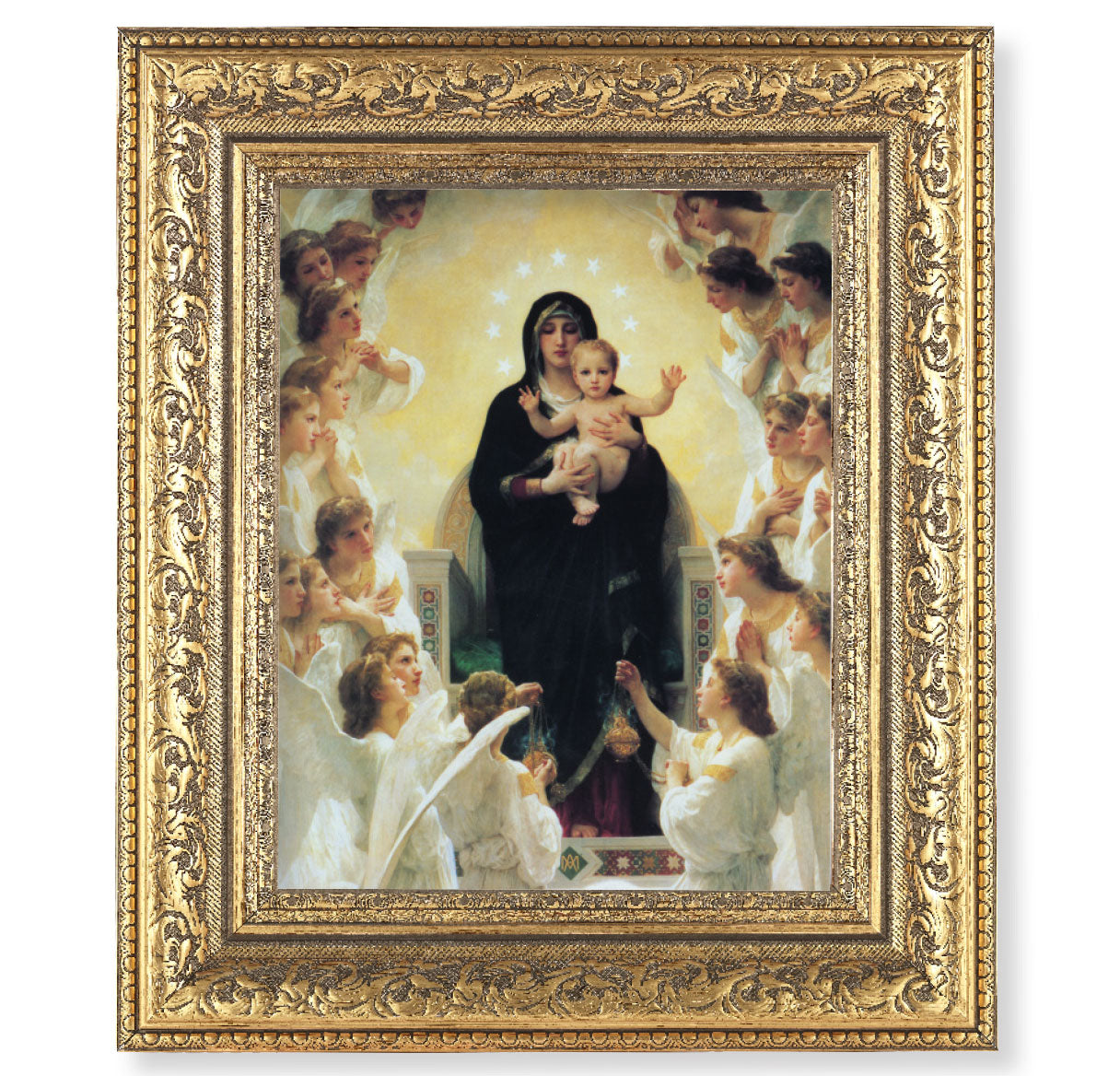 Queen of Angels Gold-Leaf Antique Framed Art – The Catholic Shop