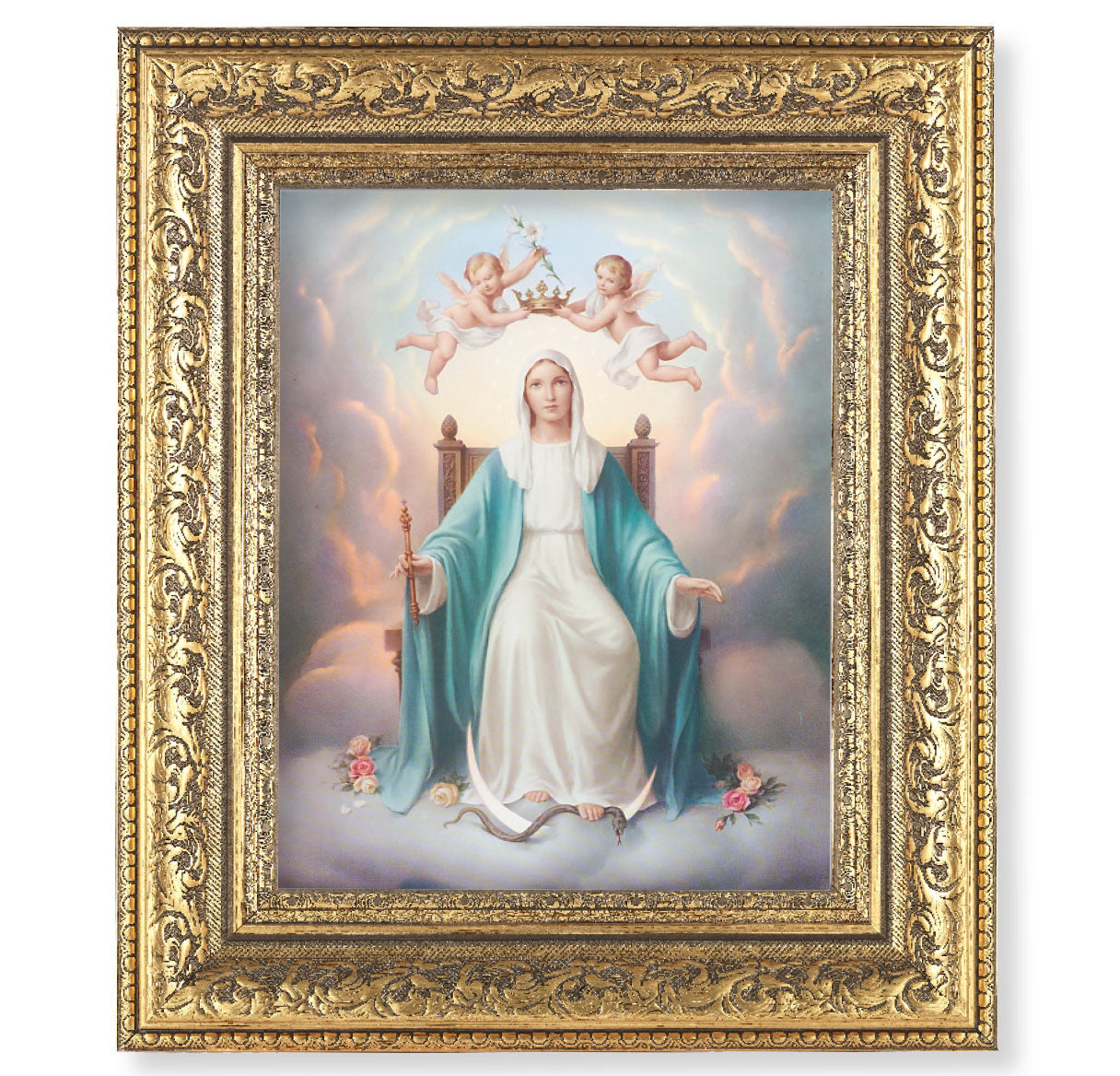 Queen of Heaven Gold-Leaf Antique Framed Art