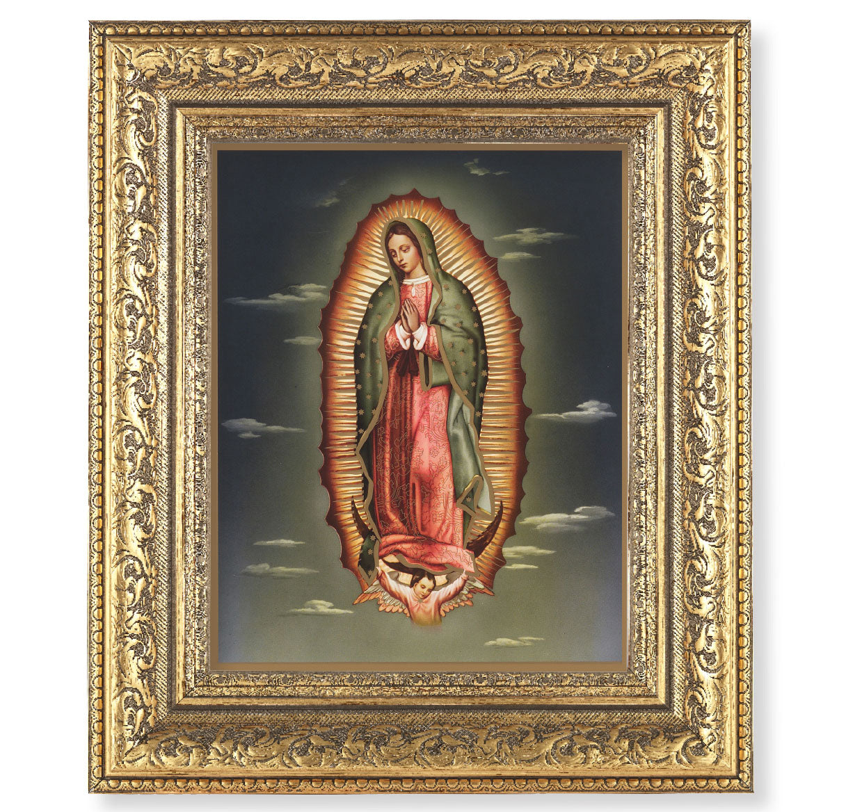 Our Lady of Guadalupe Gold-Leaf Antique Framed Art