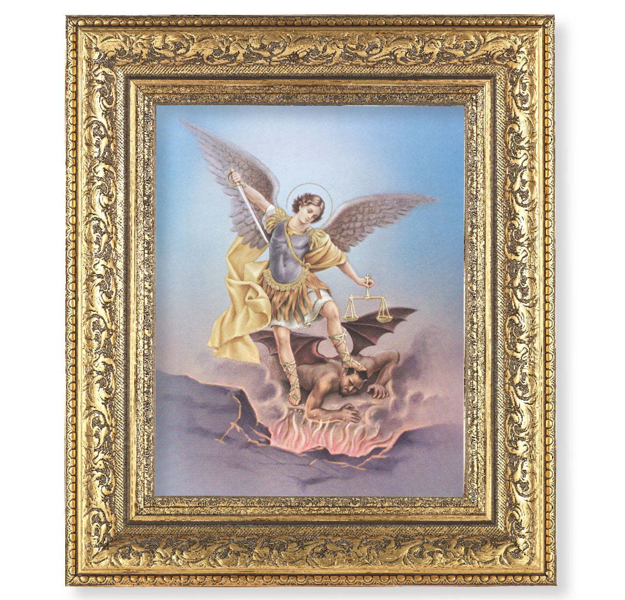 St. Michael Gold-Leaf Antique Framed Art