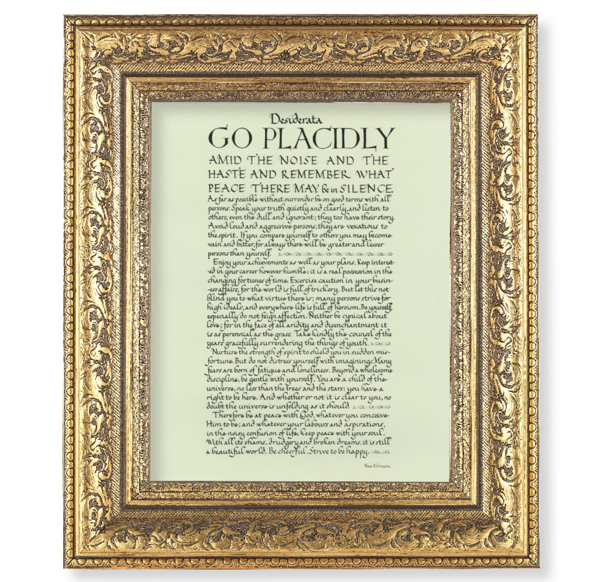 Go Placidly Gold-Leaf Antique Framed Art