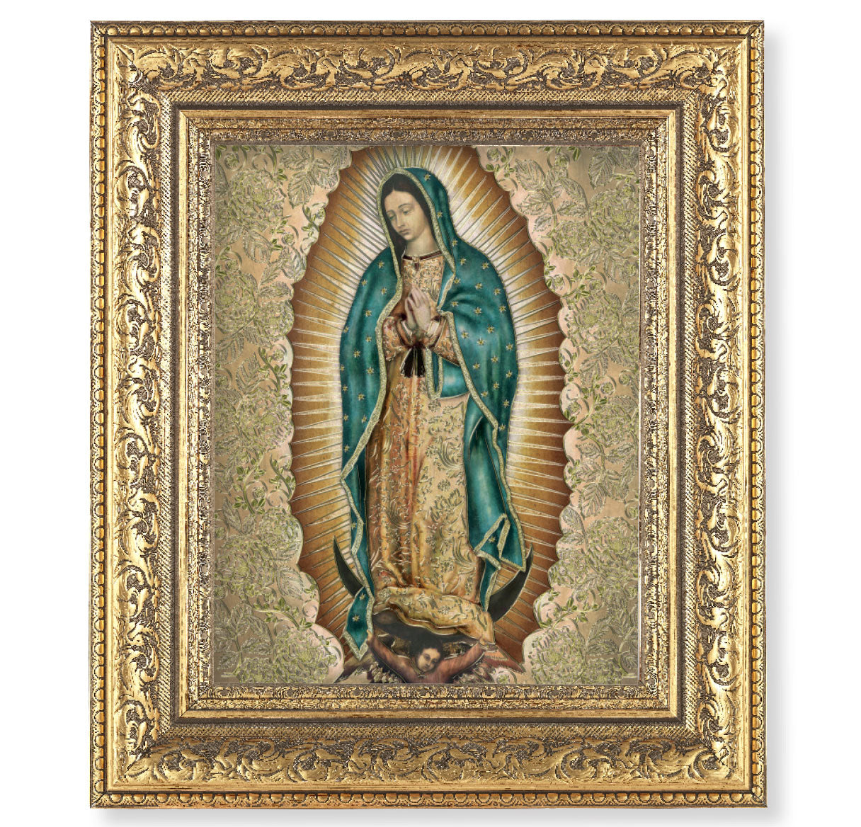 Our Lady of Guadalupe Gold-Leaf Antique Framed Art
