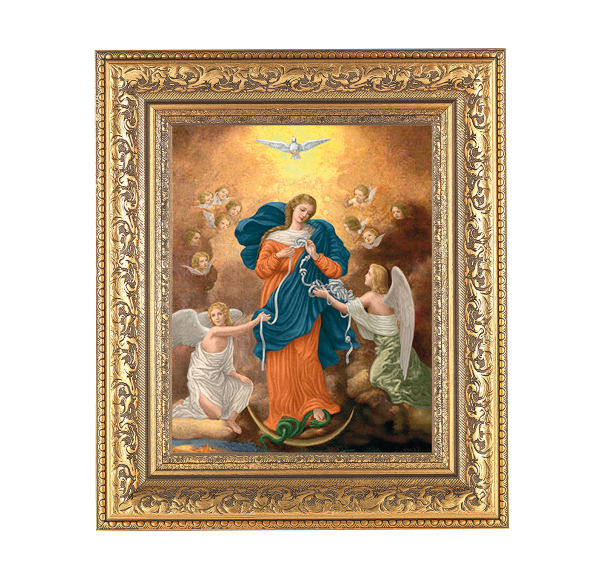 Our Lady Untier of Knots Gold-Leaf Antique Framed Art