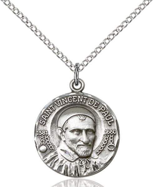 Sterling Silver Saint Vincent de Paul Pendant
