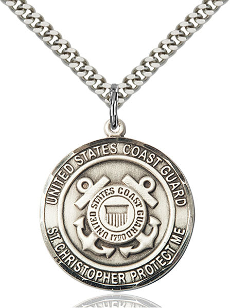 Sterling Silver Coast GUARD/Saint Christopher Pendant
