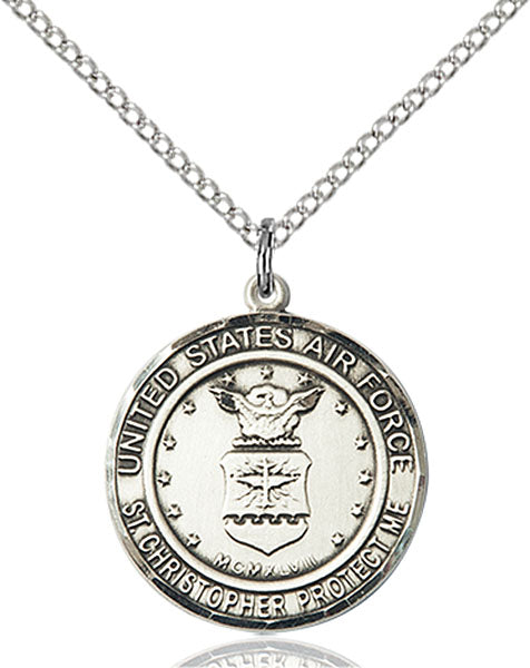 Sterling Silver AIR FORCE/Saint Christopher Pendant