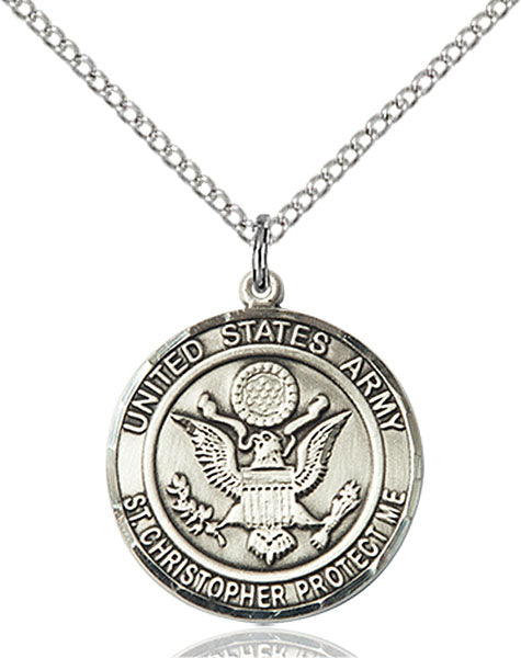 Sterling Silver ARMY/Saint Christopher Pendant