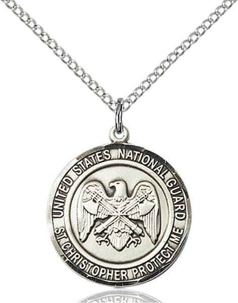 Sterling Silver NAT'L GUARD/Saint Christopher Pendant