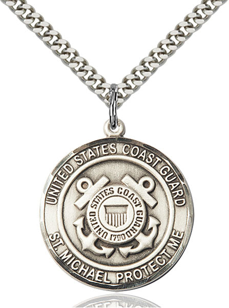 Sterling Silver Coast GUARD/Saint MICHAEL Pendant