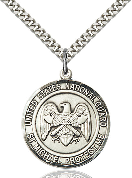 Sterling Silver NAT'L GUARD/Saint MICHAEL Pendant
