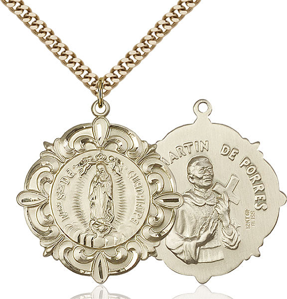 14kt Gold Filled Our Lady of Guadalupe / Martin de Porres Pe