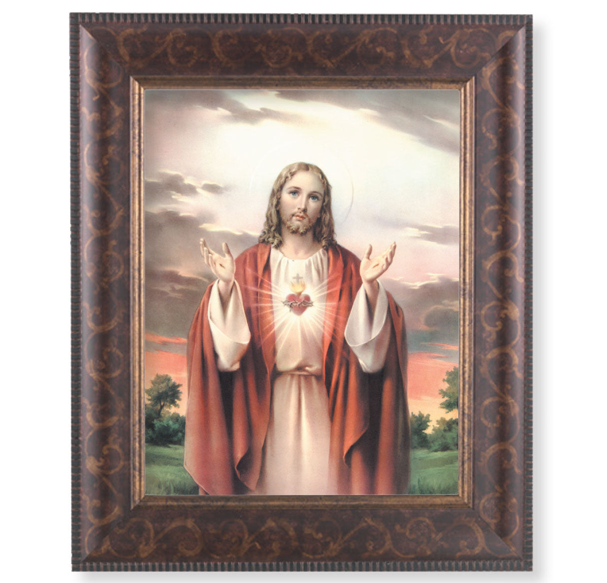 Sacred Heart of Jesus Art-Deco Framed Art