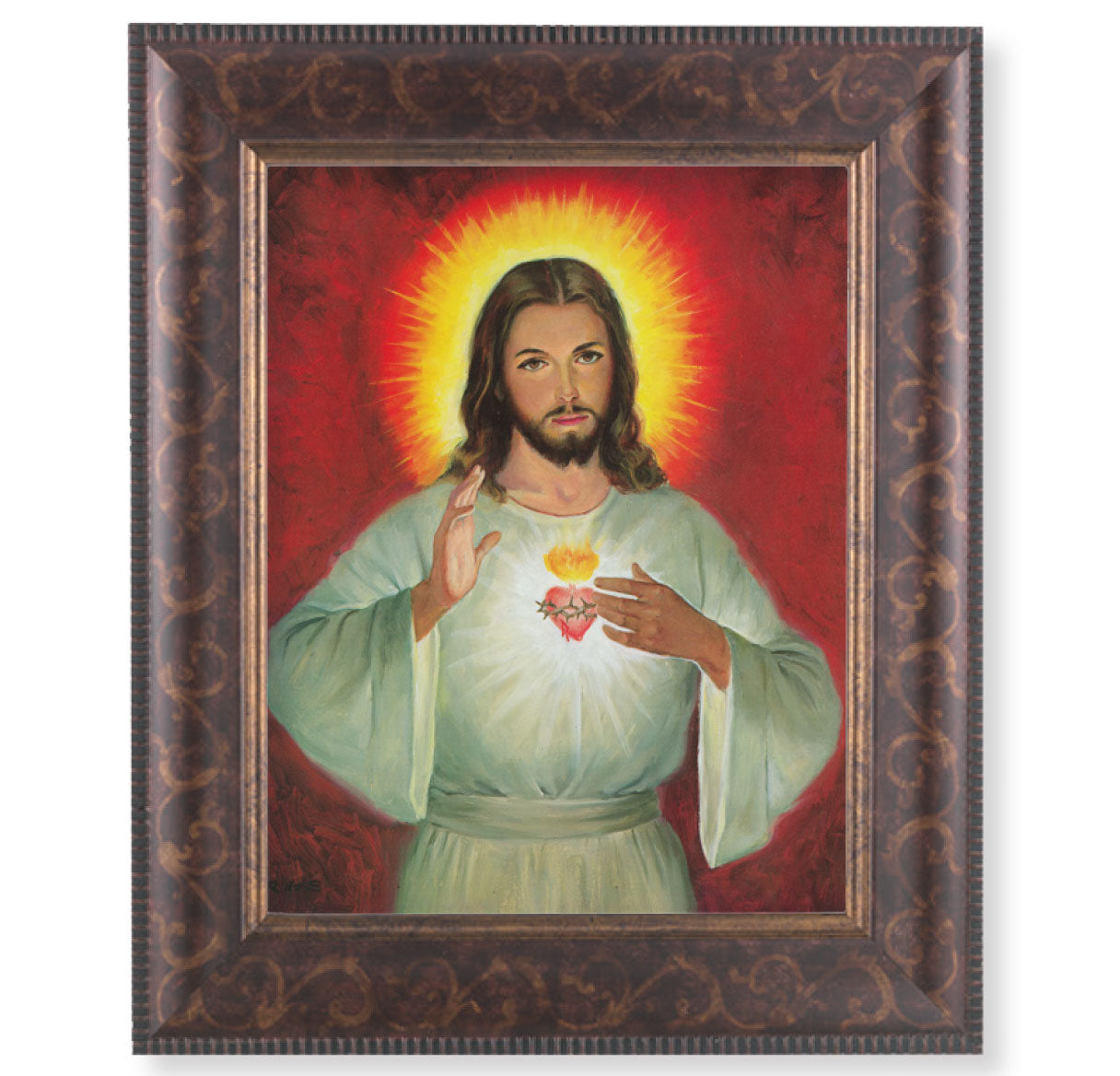 Sacred Heart of Jesus Art-Deco Framed Art