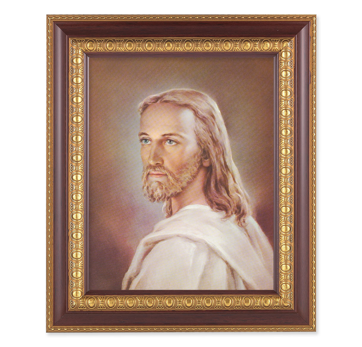 Head of Christ Cherry Gold Framed Art