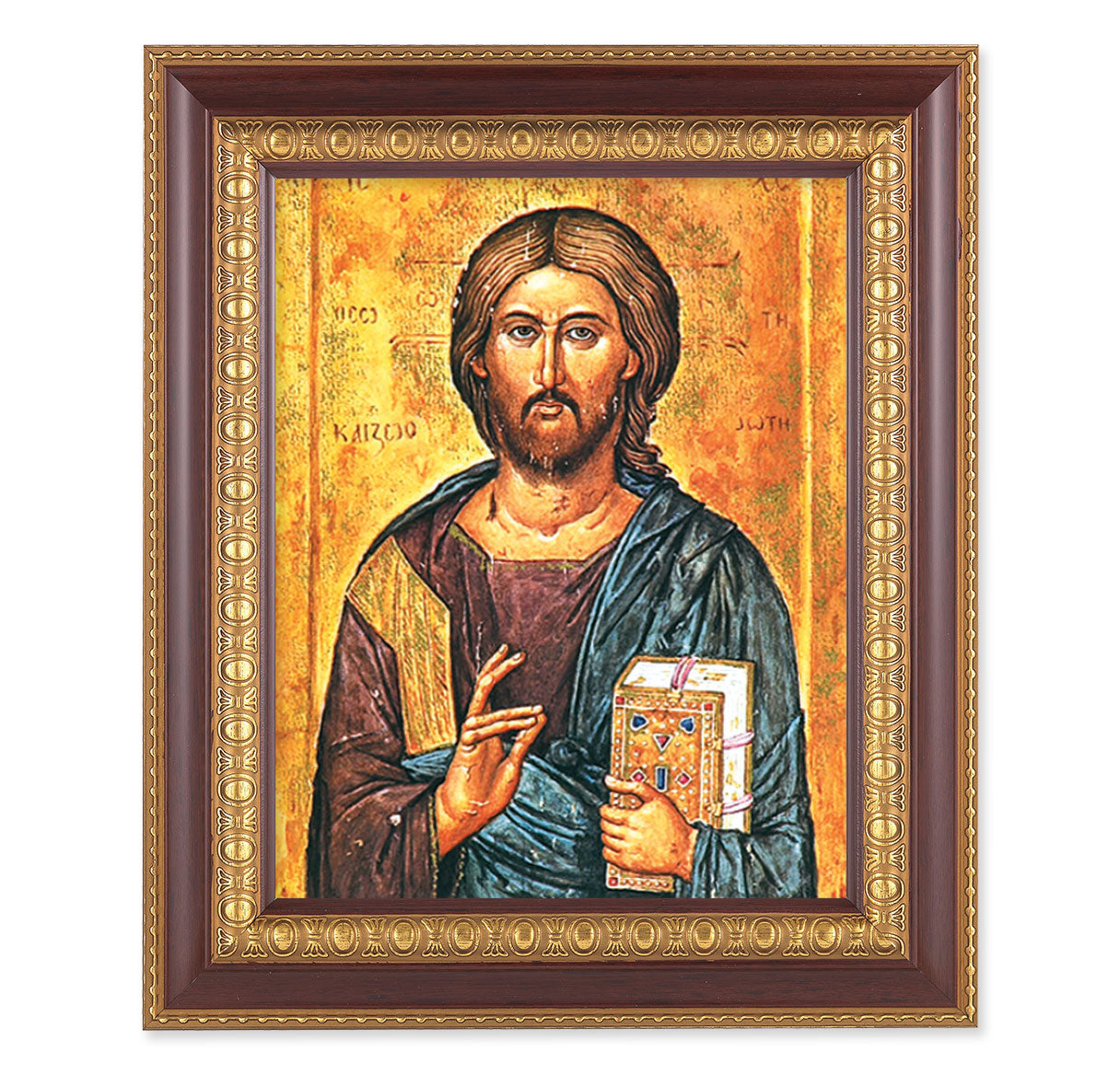 Christ All Knowing Cherry Gold Framed Art