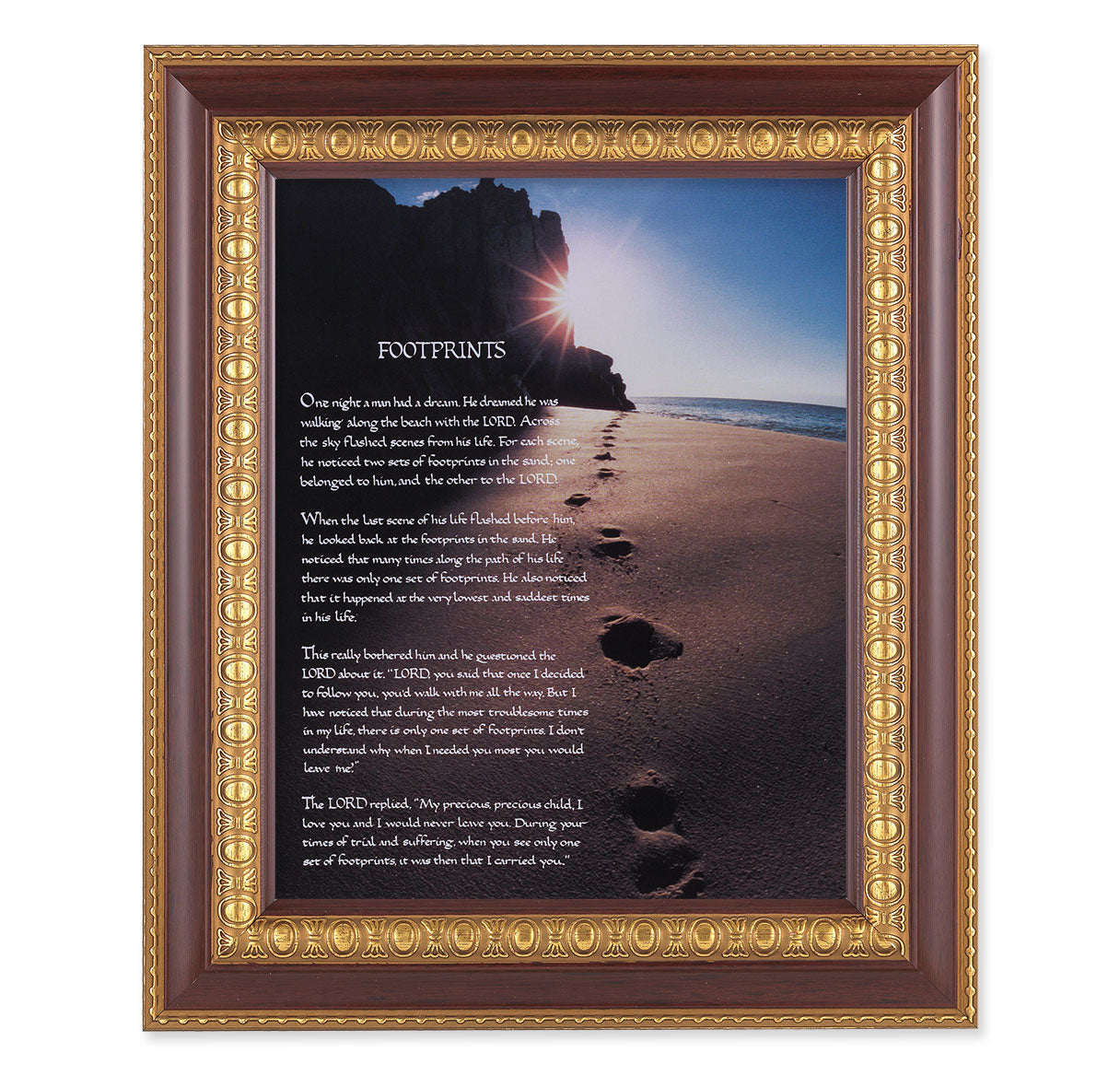 Footprints Cherry Gold Framed Art