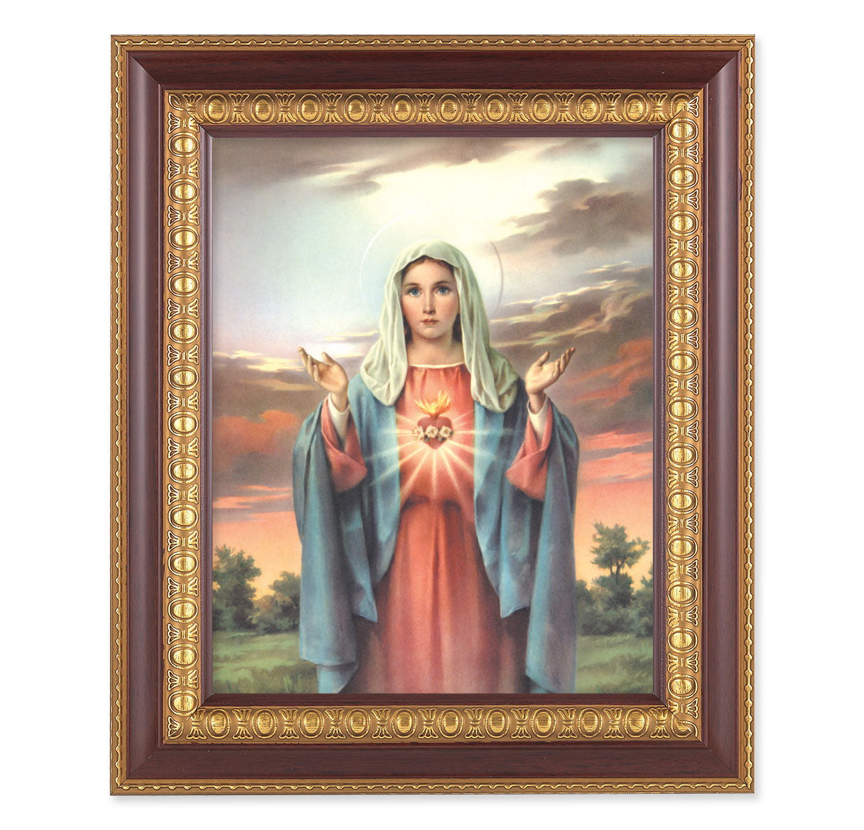 Immaculate Heart of Mary Cherry Gold Framed Art