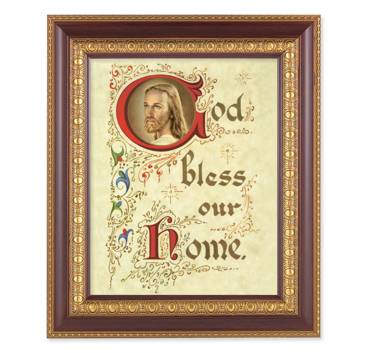 House Blessing Cherry Gold Framed Art