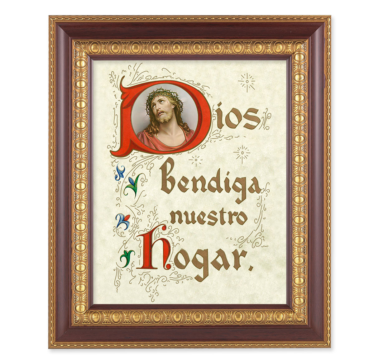 House Blessing (Spanish) Cherry Gold Framed Art
