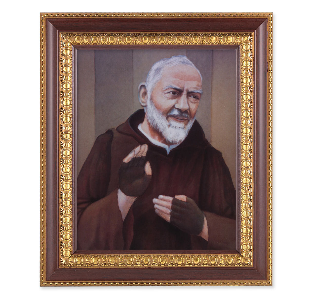 St. Pio Cherry Gold Framed Art
