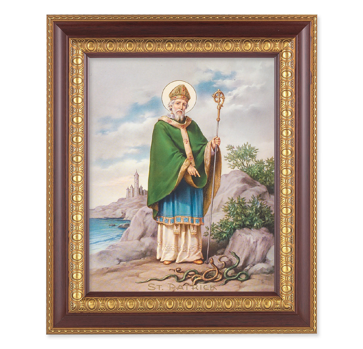 St. Patrick Cherry Gold Framed Art